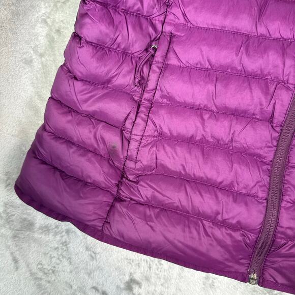 Cabelas Puffer Jacket Women L Purple Hoodie Lightweight Packable Duck Down - Picture 4 of 9